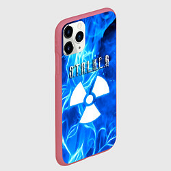 Чехол iPhone 11 Pro матовый Stalker голубой огонь припяти, цвет: 3D-малиновый — фото 2