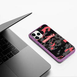 Чехол iPhone 11 Pro матовый Undertale текстура гейм, цвет: 3D-фиолетовый — фото 2