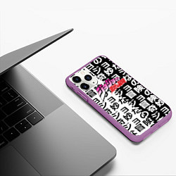 Чехол iPhone 11 Pro матовый Jojo anime pattern, цвет: 3D-фиолетовый — фото 2