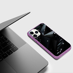 Чехол iPhone 11 Pro матовый Black luxury abstract, цвет: 3D-фиолетовый — фото 2