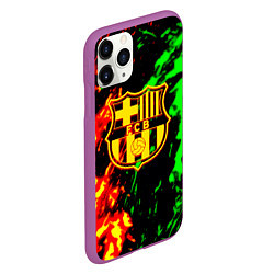 Чехол iPhone 11 Pro матовый Barcelona огненное лого, цвет: 3D-фиолетовый — фото 2