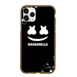 Чехол iPhone 11 Pro матовый Marshmello белое лого