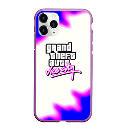 Чехол iPhone 11 Pro матовый GTA неон краски, цвет: 3D-фиолетовый