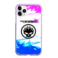 Чехол iPhone 11 Pro матовый The Offspring неоновая абстракция, цвет: 3D-светло-сиреневый