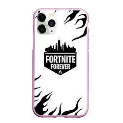 Чехол iPhone 11 Pro матовый Epic games fortnite fire, цвет: 3D-розовый