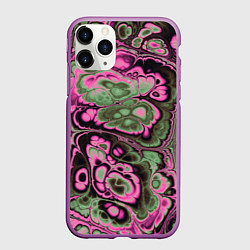 Чехол iPhone 11 Pro матовый Абстрактный узор, цвет: 3D-фиолетовый
