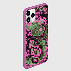 Чехол iPhone 11 Pro матовый Абстрактный узор, цвет: 3D-фиолетовый — фото 2