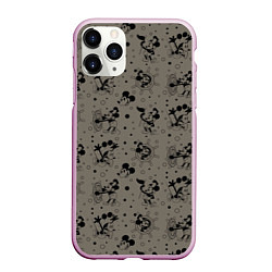 Чехол iPhone 11 Pro матовый Микки Маус матрос - паттерн, цвет: 3D-розовый