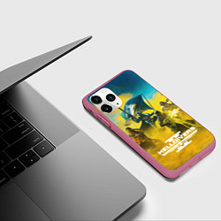 Чехол iPhone 11 Pro матовый Helldivers 2: Battle, цвет: 3D-малиновый — фото 2