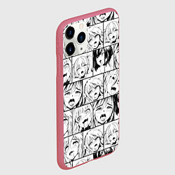 Чехол iPhone 11 Pro матовый Ahegao pattern, цвет: 3D-малиновый — фото 2