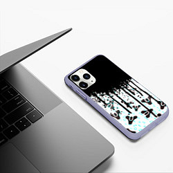 Чехол iPhone 11 Pro матовый Destiny pattern game abstraction, цвет: 3D-светло-сиреневый — фото 2