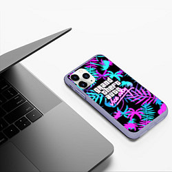 Чехол iPhone 11 Pro матовый GTA vice city steel, цвет: 3D-светло-сиреневый — фото 2