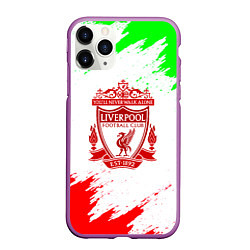 Чехол iPhone 11 Pro матовый Liverpool краски спорт, цвет: 3D-фиолетовый