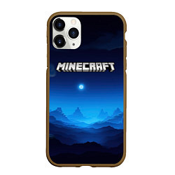 Чехол iPhone 11 Pro матовый Minecraft logo night