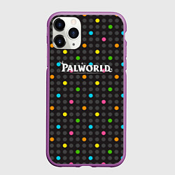 Чехол iPhone 11 Pro матовый Palworld logo game, цвет: 3D-фиолетовый