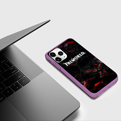 Чехол iPhone 11 Pro матовый Palworld лого на темном красном фоне, цвет: 3D-фиолетовый — фото 2