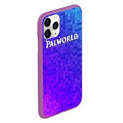 Чехол iPhone 11 Pro матовый Palworld лого на яркой мозаике, цвет: 3D-фиолетовый — фото 2