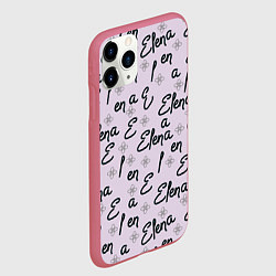 Чехол iPhone 11 Pro матовый Елена и цветок, цвет: 3D-малиновый — фото 2