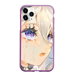 Чехол iPhone 11 Pro матовый Genshin Impact Furina cry tears, цвет: 3D-фиолетовый