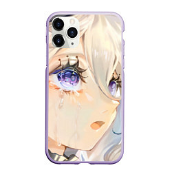 Чехол iPhone 11 Pro матовый Genshin Impact Furina cry tears, цвет: 3D-светло-сиреневый