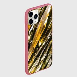 Чехол iPhone 11 Pro матовый Драгоценные кристаллы жёлтые, цвет: 3D-малиновый — фото 2