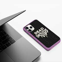 Чехол iPhone 11 Pro матовый Dead inside арт, цвет: 3D-фиолетовый — фото 2