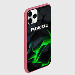Чехол iPhone 11 Pro матовый Palworld объемные зеленые камни, цвет: 3D-малиновый — фото 2