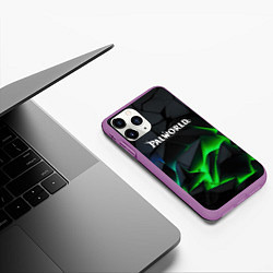 Чехол iPhone 11 Pro матовый Palworld объемные зеленые камни, цвет: 3D-фиолетовый — фото 2