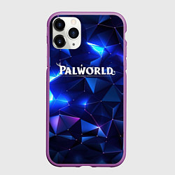 Чехол iPhone 11 Pro матовый Palworld логотип и синие блики, цвет: 3D-фиолетовый