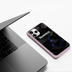 Чехол iPhone 11 Pro матовый Palworld лого на черном стильном фоне, цвет: 3D-розовый — фото 2