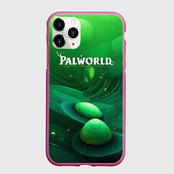 Чехол iPhone 11 Pro матовый Palworld зеленый мир, цвет: 3D-малиновый