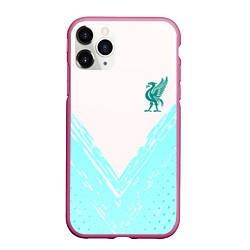 Чехол iPhone 11 Pro матовый Liverpool logo texture fc, цвет: 3D-малиновый