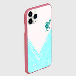 Чехол iPhone 11 Pro матовый Liverpool logo texture fc, цвет: 3D-малиновый — фото 2