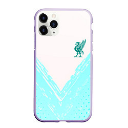 Чехол iPhone 11 Pro матовый Liverpool logo texture fc, цвет: 3D-светло-сиреневый