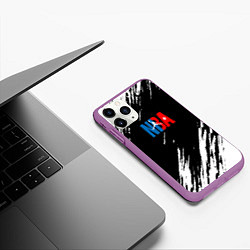 Чехол iPhone 11 Pro матовый Basketball текстура краски nba, цвет: 3D-фиолетовый — фото 2