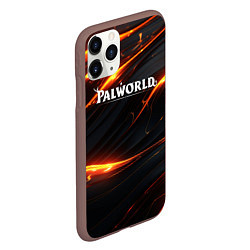 Чехол iPhone 11 Pro матовый Palworld логотип янтарные волны, цвет: 3D-коричневый — фото 2