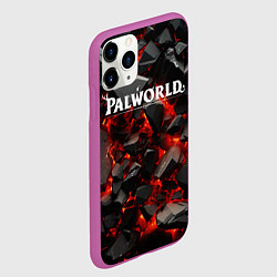 Чехол iPhone 11 Pro матовый Palworld логотип взрыв объемных камней, цвет: 3D-фиолетовый — фото 2