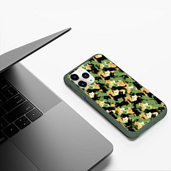 Чехол iPhone 11 Pro матовый Котофляж, цвет: 3D-темно-зеленый — фото 2