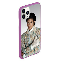 Чехол iPhone 11 Pro матовый Майкл Джексон в серебряном костюме, цвет: 3D-фиолетовый — фото 2