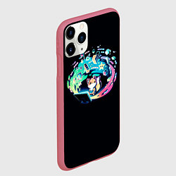 Чехол iPhone 11 Pro матовый Лисенок геймер, цвет: 3D-малиновый — фото 2