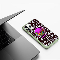 Чехол iPhone 11 Pro матовый Esskeetit logo pattern, цвет: 3D-салатовый — фото 2