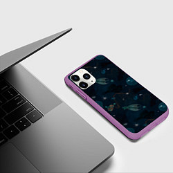 Чехол iPhone 11 Pro матовый Глубокий океан, цвет: 3D-фиолетовый — фото 2