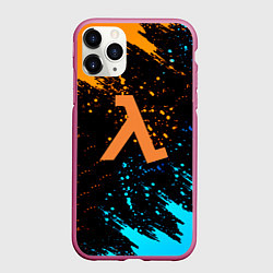 Чехол iPhone 11 Pro матовый Half life текстура краски, цвет: 3D-малиновый