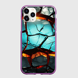 Чехол iPhone 11 Pro матовый Абстрактные камни разломленные, цвет: 3D-фиолетовый