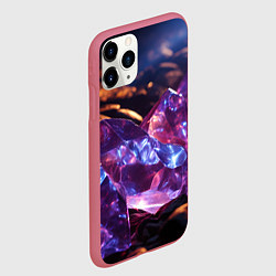 Чехол iPhone 11 Pro матовый Фиолетовые комические камни, цвет: 3D-малиновый — фото 2