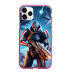 Чехол iPhone 11 Pro матовый Mass Effect - ai art, цвет: 3D-малиновый