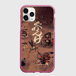 Чехол iPhone 11 Pro матовый Японские мифы на папирусе, цвет: 3D-малиновый
