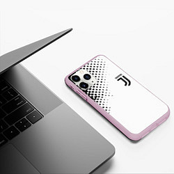 Чехол iPhone 11 Pro матовый Juventus sport black geometry, цвет: 3D-розовый — фото 2