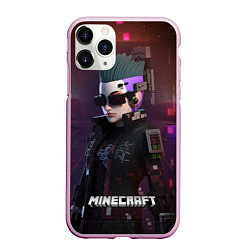 Чехол iPhone 11 Pro матовый Minecraft matrix woman