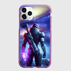 Чехол iPhone 11 Pro матовый Mass Effect - andromeda ai art, цвет: 3D-фиолетовый